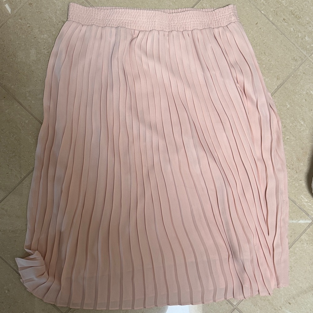 Who What Wear Blush A-Line Pleated Skirt